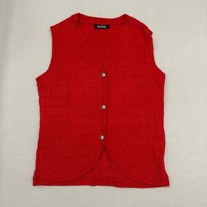 BTFBM Women's Red Textured Knit Button-Front Vest - Size S